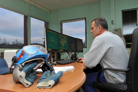 Salle de contrôle de l'usine d'incinération 